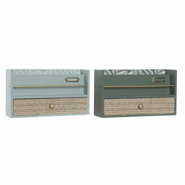 Daudzfunkcionāls Organizators DKD Home Decor LD-181379 Zaļš polipropilēns Koks MDF 30 x 9 x 17 cm (2 gb.)