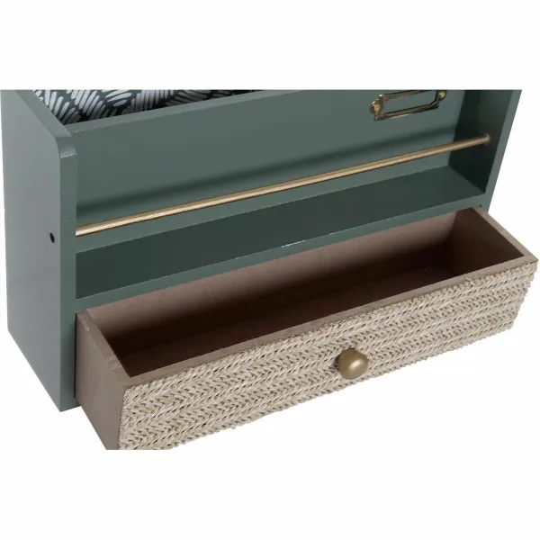 Daudzfunkcionāls Organizators DKD Home Decor LD-181379 Zaļš polipropilēns Koks MDF 30 x 9 x 17 cm (2 gb.)