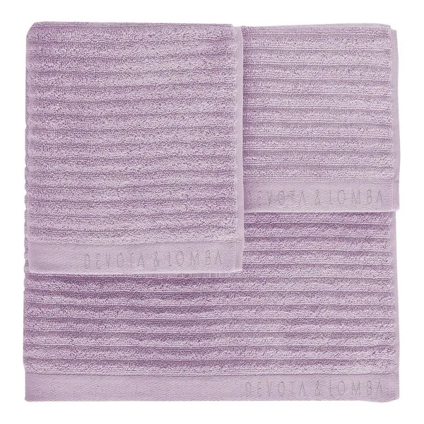 Полотенца Devota & Lomba Rayas lila Лиловый 100 % хлопок 30 x 50 - 50 x 90 - 70 x 140 cm