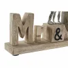 Koristehahmo DKD Home Decor Mr & Mrs Hopeinen Alumiini (51 x 7,5 x 28 cm)