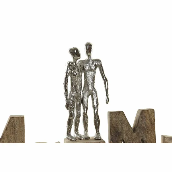 Koristehahmo DKD Home Decor Mr & Mrs Hopeinen Alumiini (51 x 7,5 x 28 cm)