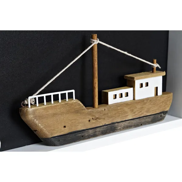 Декоративная фигура DKD Home Decor Белый Коричневый Barco 40 x 3,5 x 20 cm