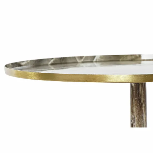 Small Side Table DKD Home Decor Brown Golden 51 x 51 x 51 cm