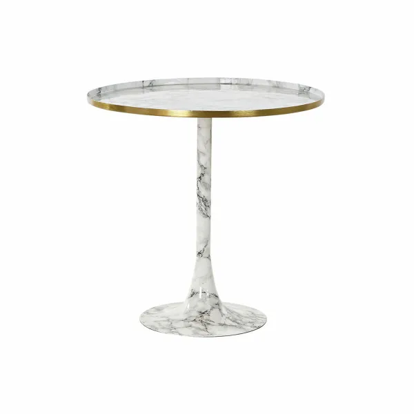 Вспомогательный столик DKD Home Decor Белый Позолоченный 51 x 51 x 51 cm