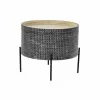 Mažas šoninis stalas DKD Home Decor Juoda Sidabras 45 x 45 x 39 cm