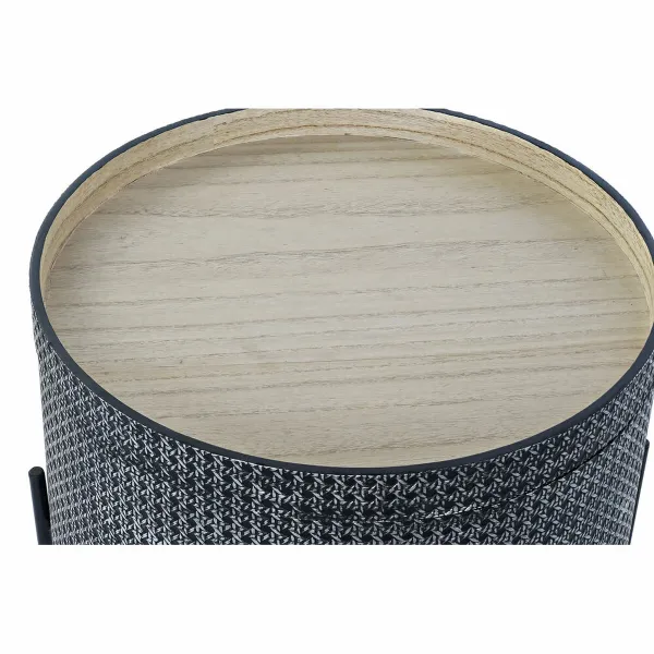 Mazs galdiņš DKD Home Decor Melns Sudrabains 45 x 45 x 39 cm