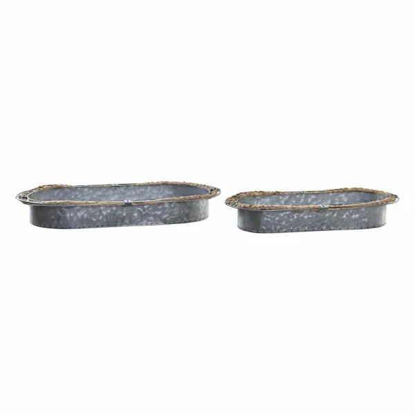 Декор для центра стола DKD Home Decor Коричневый Серый Железо 51 x 26 x 7 cm (2 штук)