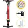 Dunlop - Floor pump for bikes, balls, mattresses with pressure gauge (Red)
