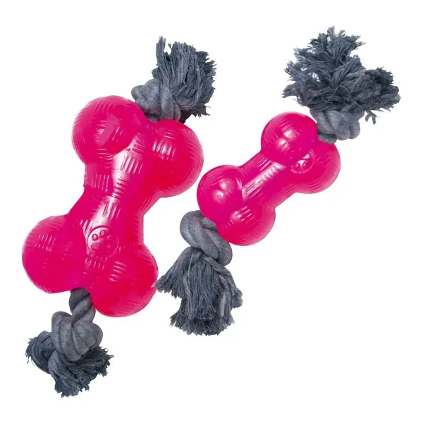 Košļājamā rotaļlieta suņiem Gloria TPR Ar auklu Rozā M Izmērs (14 cm)