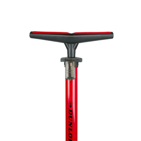 Dunlop - Floor pump for bikes, balls, mattresses with pressure gauge (Red)