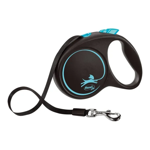 Suņa pavadas Flexi BLACK DESIGN 5 m Zils M Izmērs