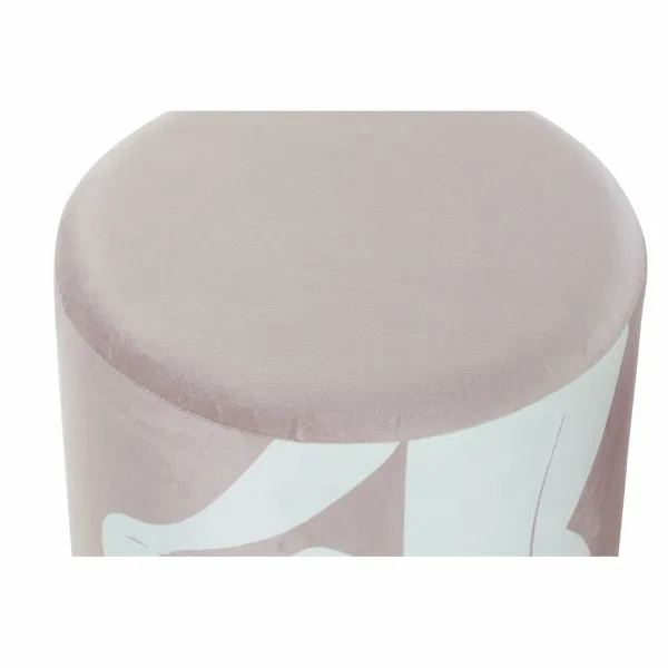 Atrama pėdoms DKD Home Decor Scandi Auksinis Balta Šviesiai rožinis 30 x 30 x 38 cm (2 vnt.)