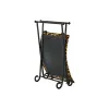 Pacelšanas Pedālis DKD Home Decor Melns Metāls Brūns Āda Leoparda (55 x 45 x 41 cm)