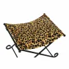 подставка для ног DKD Home Decor Чёрный Металл Коричневый Кожа Леопардовый (55 x 45 x 41 cm)