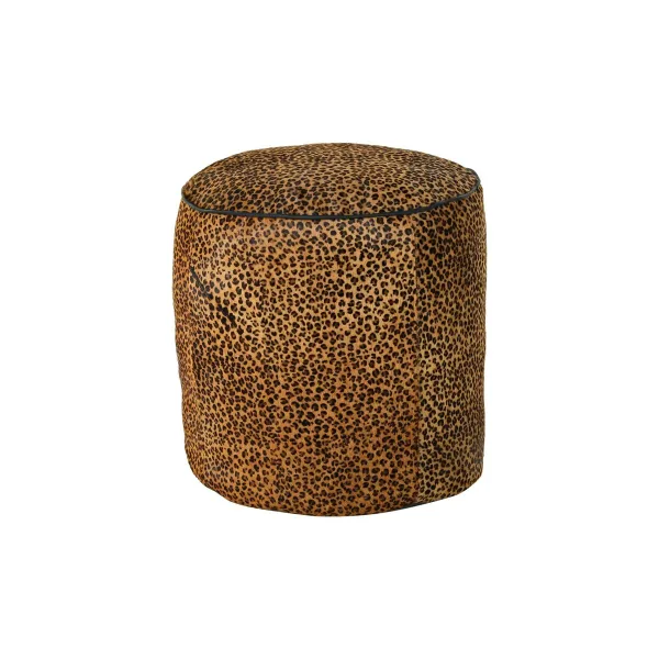 подставка для ног DKD Home Decor 46 x 46 x 50 cm Чёрный Коричневый Леопардовый Колониальный
