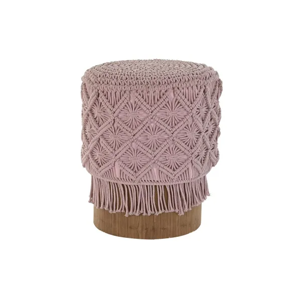 Pacelšanas Pedālis DKD Home Decor 43 x 43 x 51 cm Koks Brūns Gaiši Rozā Auklu adīšanas māksla Boho