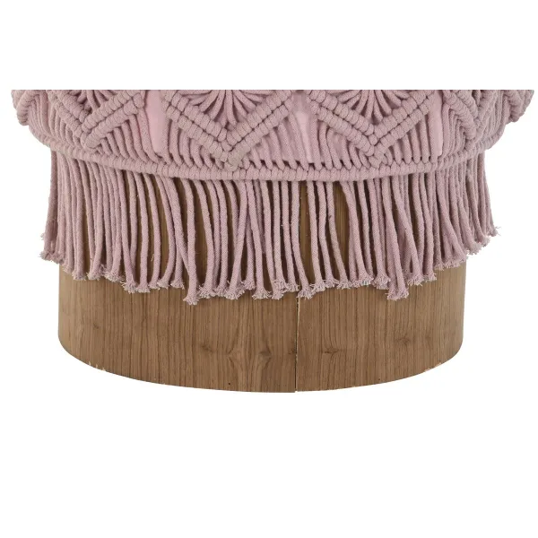 Pacelšanas Pedālis DKD Home Decor 43 x 43 x 51 cm Koks Brūns Gaiši Rozā Auklu adīšanas māksla Boho