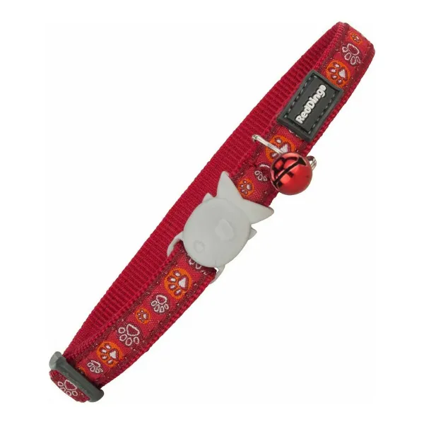 Kaķa kaklasiksna Red Dingo Style Sarkans 20-32 cm Dzīvnieku pēdu nospiedumi