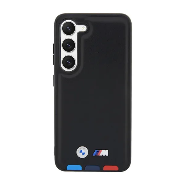 BMW Leather Hot Stamp Tricolor - Case for Samsung Galaxy S23+ (Black)