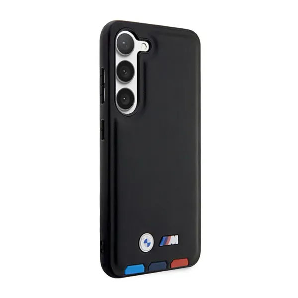 BMW Leather Hot Stamp Tricolor - Case for Samsung Galaxy S23+ (Black)