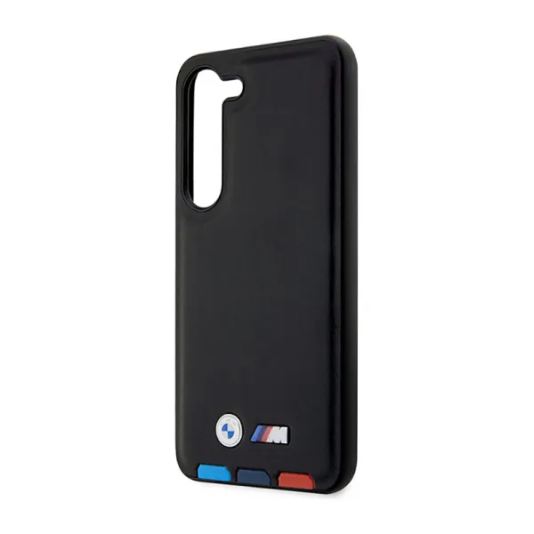 BMW Leather Hot Stamp Tricolor - Case for Samsung Galaxy S23+ (Black)