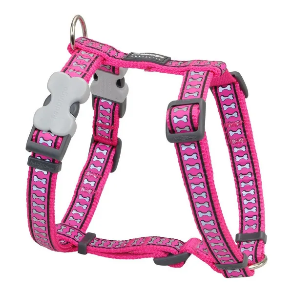Koiran valjaat Red Dingo Pinkki Luu Heijastava 30-48 cm Fuksia