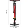 Dunlop - Floor pump for bikes, balls, mattresses with pressure gauge (Red)