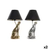 Stalinė lempa DKD Home Decor Sidabras Juoda Auksinis 26 x 26 x 46 cm Derva 220 V 50 W (2 vnt.)
