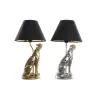Stalinė lempa DKD Home Decor Sidabras Juoda Auksinis 26 x 26 x 46 cm Derva 220 V 50 W (2 vnt.)