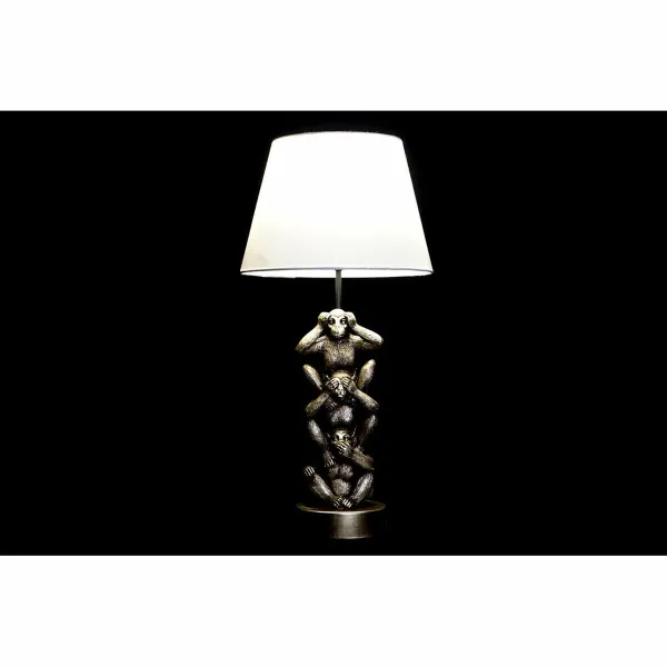 Stalinė lempa DKD Home Decor Auksinis Balta 220 V 50 W Beždžionė (30 x 30 x 61 cm)