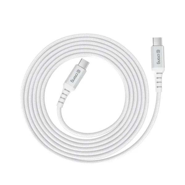 Crong Armor Link - 60W PD 3A USB-C to USB-C Cable 150cm (White)