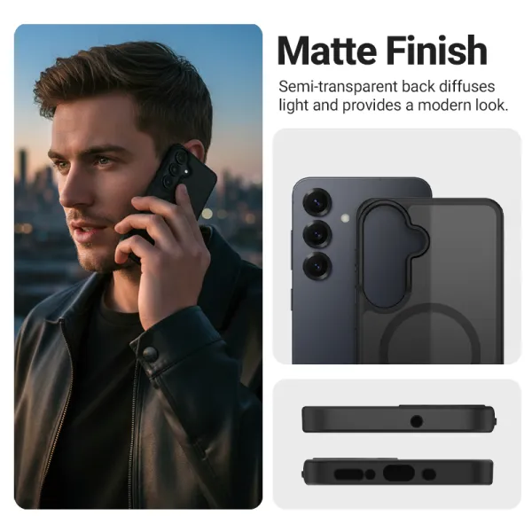Crong Hybrid Matte Magnetic - MagSafe Case Samsung Galaxy A17 (Black)