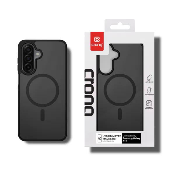 Crong Hybrid Matte Magnetic - MagSafe Case Samsung Galaxy A17 (Black)