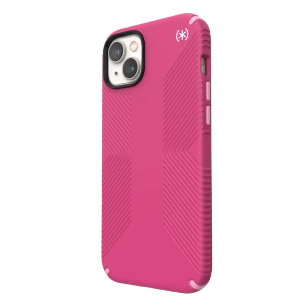 Speck Presidio2 Grip MagSafe - Anti-slip iPhone 14 Plus Case (Digitalpink / Blossompink / White)