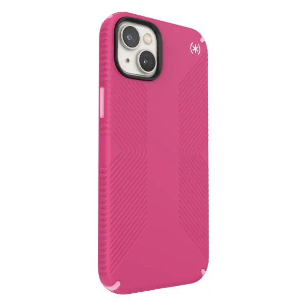 Speck Presidio2 Grip MagSafe - Anti-slip iPhone 14 Plus Case (Digitalpink / Blossompink / White)