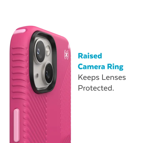 Speck Presidio2 Grip MagSafe - Anti-slip iPhone 14 Plus Case (Digitalpink / Blossompink / White)