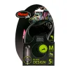 Suņa pavadas Flexi BLACK DESIGN 5 m Rozā S Izmērs