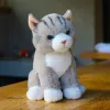 Rappa - Plush realistic mascot gray cat sitting 23 cm Eco-Friendly Soft Collection