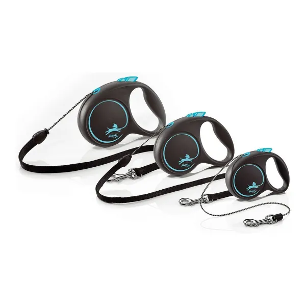 Suņa pavadas Flexi BLACK DESIGN 5 m M Izmērs Silver