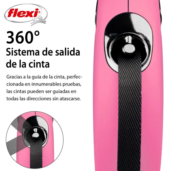 Koerarihm Flexi NEW CLASSIC 5m Roosa Suurus M