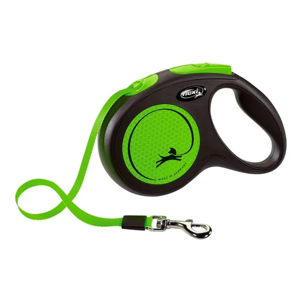 Koerarihm Flexi NEW NEON 5 m Suurus M Roheline