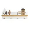 Sieninė kabykla DKD Home Decor Medžio Namai Miesto 40 x 4 x 17 cm