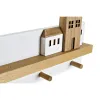 Sieninė kabykla DKD Home Decor Medžio Namai Miesto 40 x 4 x 17 cm