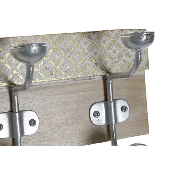 Sieninė kabykla DKD Home Decor 46 x 15 x 10 cm Metalinis Vintage Mango mediena Atskirtas