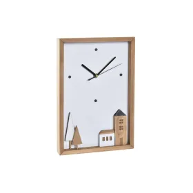 Sienas pulkstenis DKD Home Decor Balts Brūns Koks Alumīnijs Mājas Urbāns 20 x 4 x 30 cm