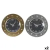Настенное часы DKD Home Decor 48,5 x 6 x 48,5 cm Стеклянный Серебристый Чёрный Позолоченный Железо (2 штук)