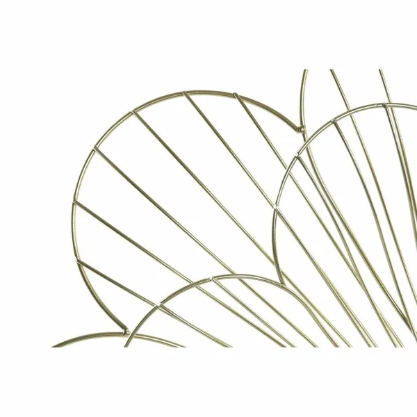 Sieninis laikrodis DKD Home Decor Gėlė Auksinis Metalinis (57 x 4 x 57 cm)