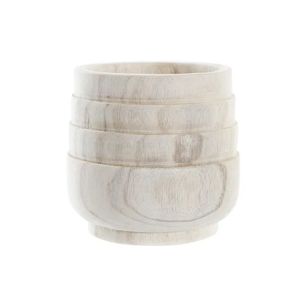 stādītājs DKD Home Decor Brūns Dabisks Kvadrāta Boho 17 x 17 x 16 cm