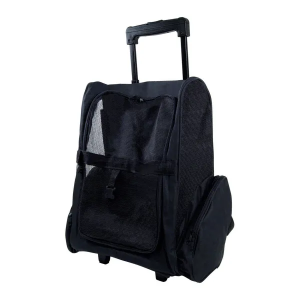 Mājdzīvnieku mugursoma ar riteņiem Gloria Trolley Trip Melns 36 x 30 x 49 cm
