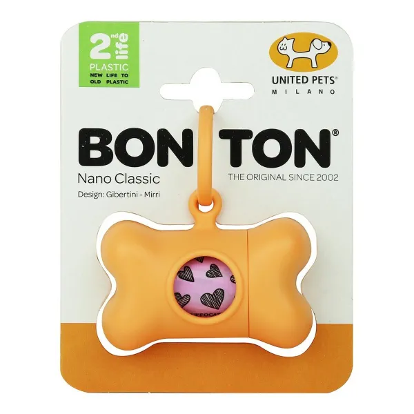 Gyvūnų maišelių dispenseris United Pets Bon Ton Nano Classic Šuo Oranžinė Perdirbtas plastikas (6 x 3 x 4 cm)